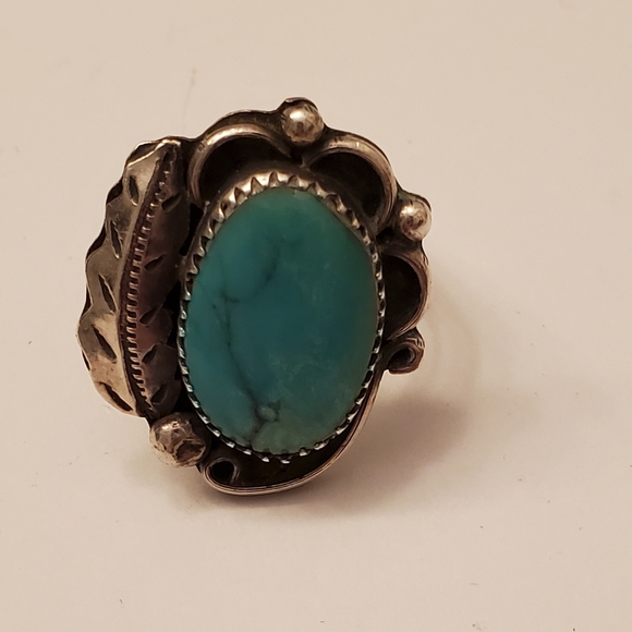 Vintage Turquoise and silver ring, size 7, 1970's - Picture 6 of 6